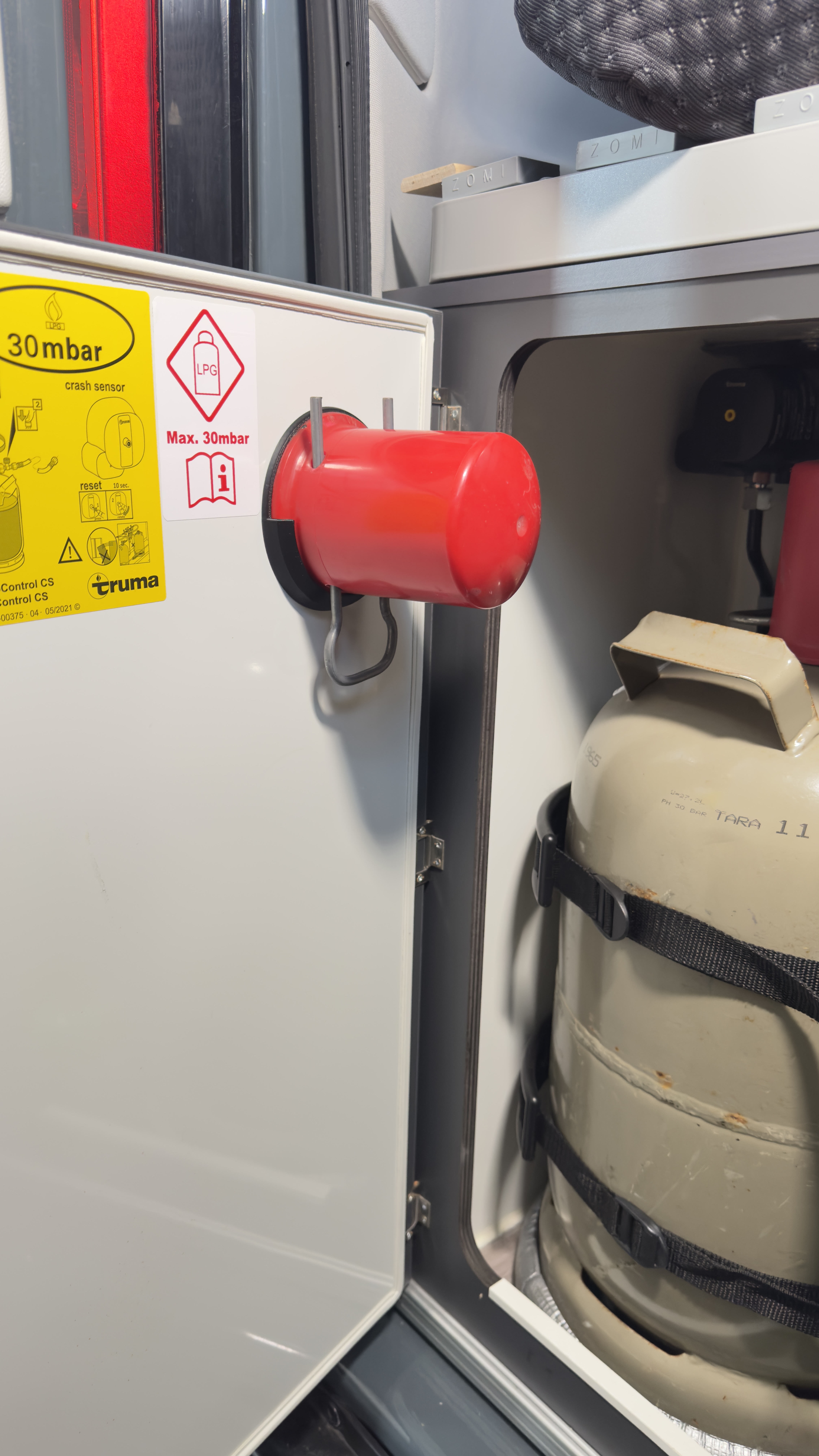 Halter für die Propangas-Schutzkappe